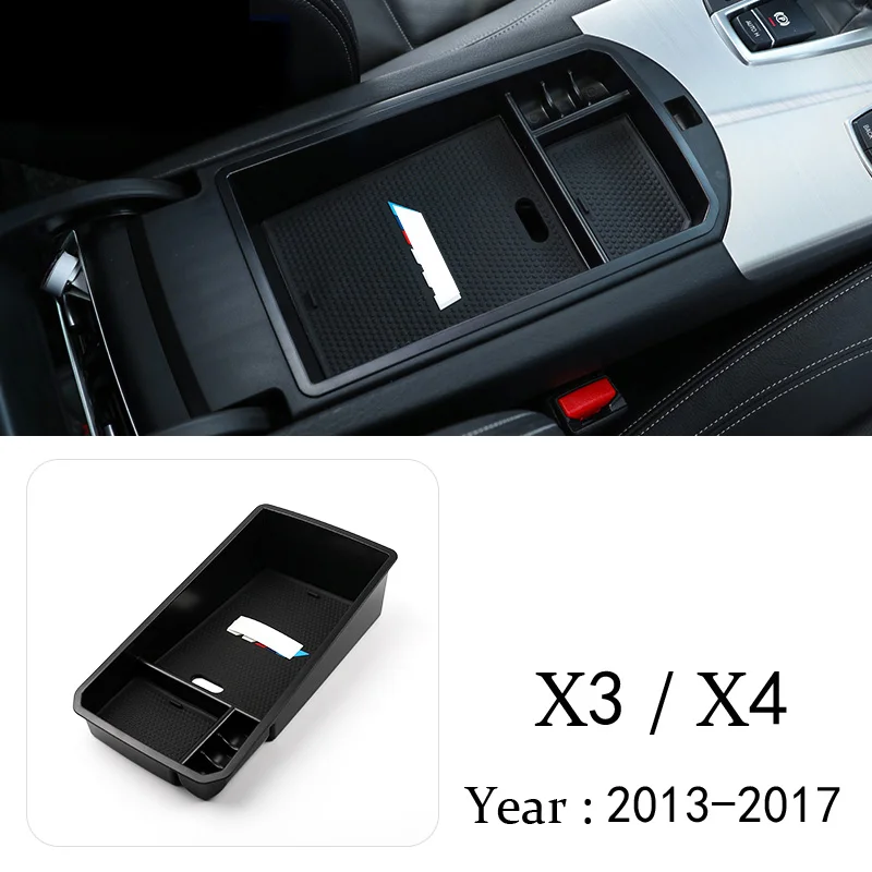 Центр подлокотник коробка декоративная емкость для хранения Крышка для BMW 3 5 7 серия X3 X4 X5 X6 F30 F35 F10 F01 F15 F16 E70 E71 F25 F26 - Название цвета: x3x4 2013-2017