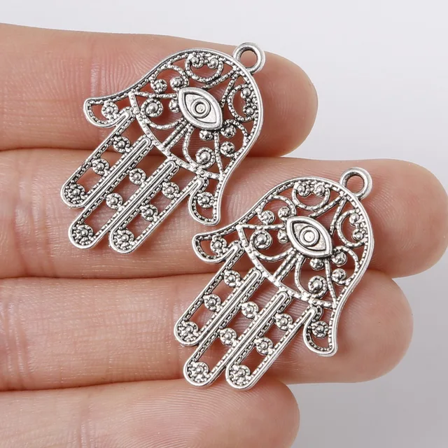 Funny Bracelet Jewelry Carft Making 6pcs 22x33mm Zinc Alloy Antique