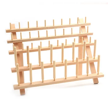 

Foldable Wood Thread Stand Rack Holds Wall Mount 46 Spool Cone Embroidery Machine Sewing Storage Holder