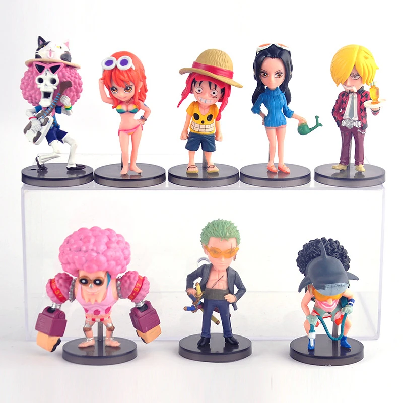 Фигурки героев аниме Luffy Zoro Nami Usopp Sanji Robin Doflamingo Brook ПВХ Коллекционная модель