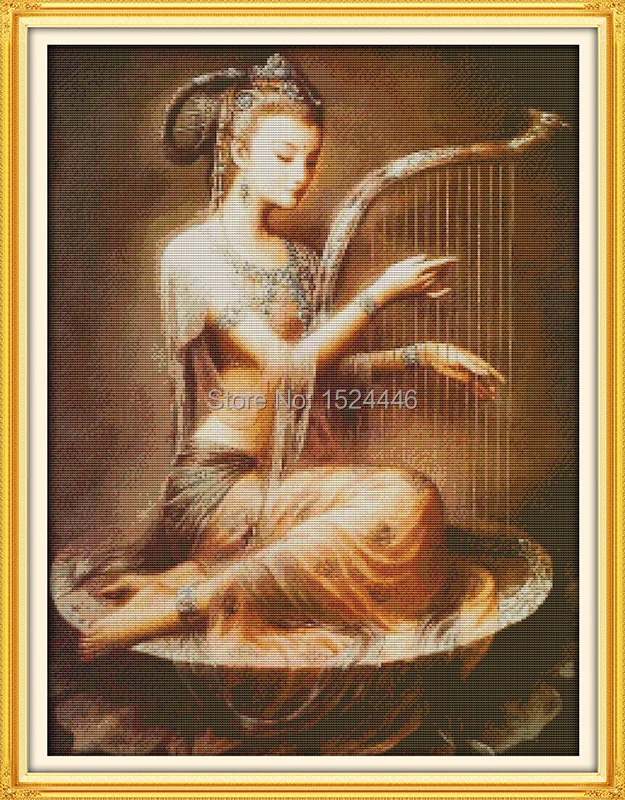 Lotus sound of Dunhuang girl счетная печать на ткани DMC 11CT 14CT наборы вышивки крестиком вышивка домашний декор