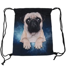 Прекрасный 3D напечатанные унисекс Рюкзаки Сумки на шнурке Рюкзаки большой емкости школьный ранец для молодых мужчин и женщин(синий и черный