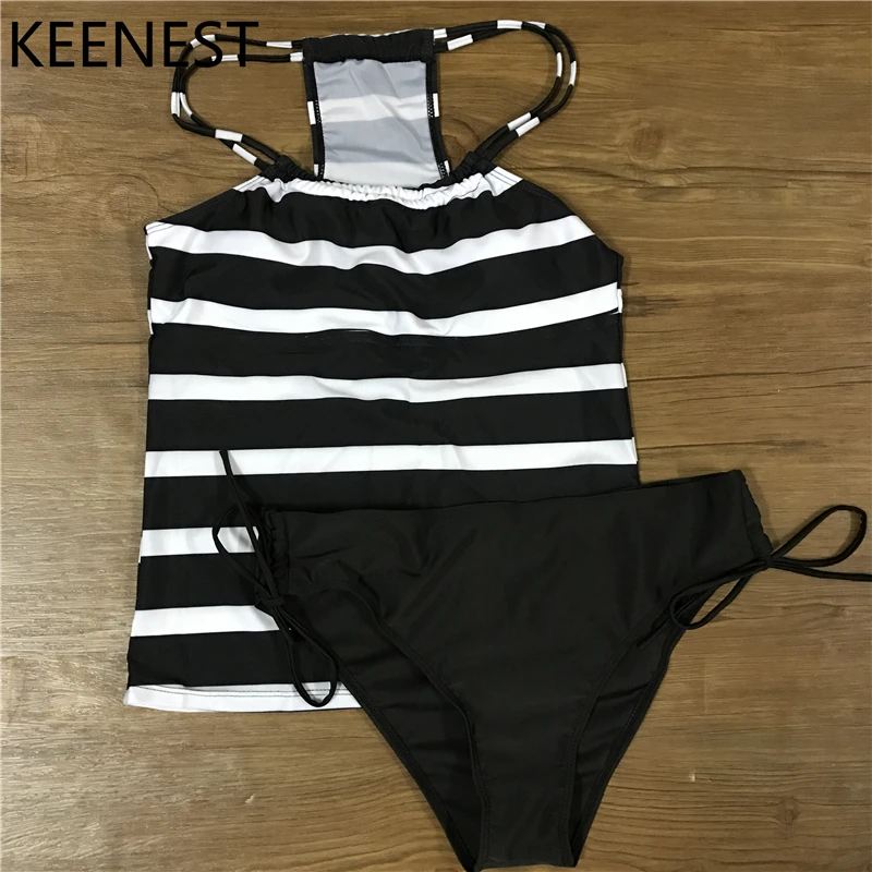 

KEENEST 2019 Two Pieces Swimsuit Women Tankini Backless Swimming Suit Separate Plus Size