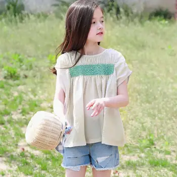 

2019 Korean style girls t-shirt cotton fashion summer short sleeve girls top 3-8t B745