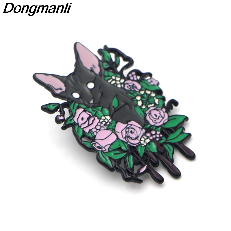 P3695 Dongmanli Sphynx Cat металлические эмалированные булавки и броши для нагрудных штифтов рюкзак сумки значок крутые подарки воротник ювелирные изделия