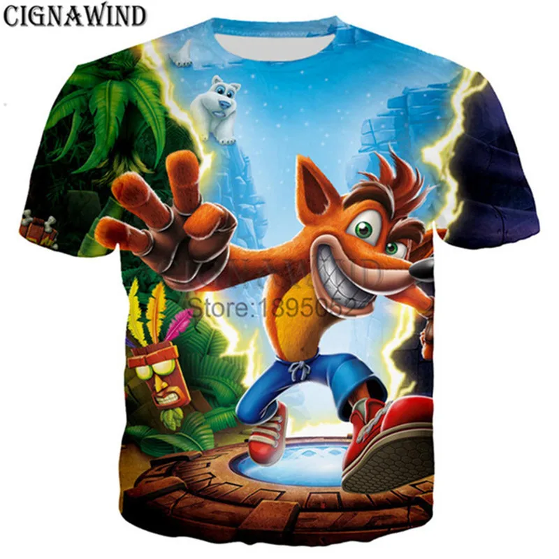 

New Harajuku Cartoon christmas t shirt men/women Game Crash Bandicoot 3D printed t-shirts hip hop tshirt streetwear summer tops