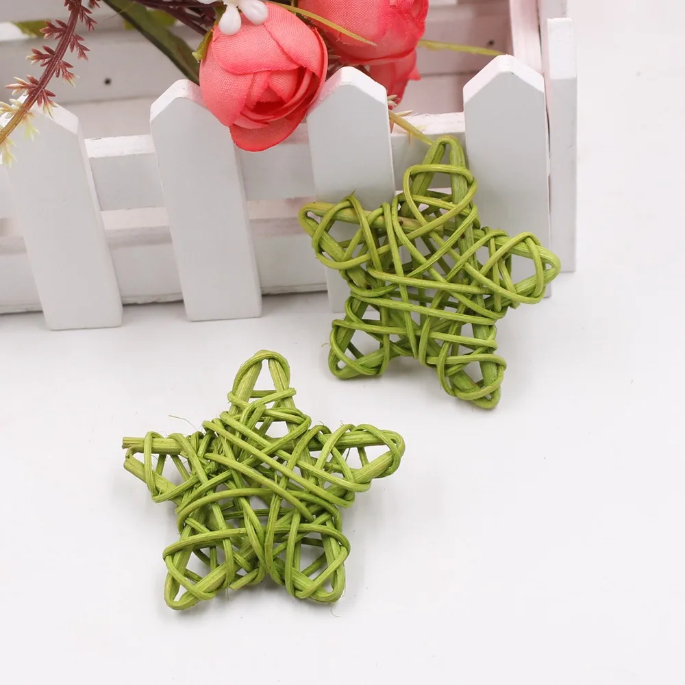 5PCS 6cm Cute Rattan Star Sepak Takraw Christmas Gift Birthday Party Family Party Decoration DIY Home Crafts