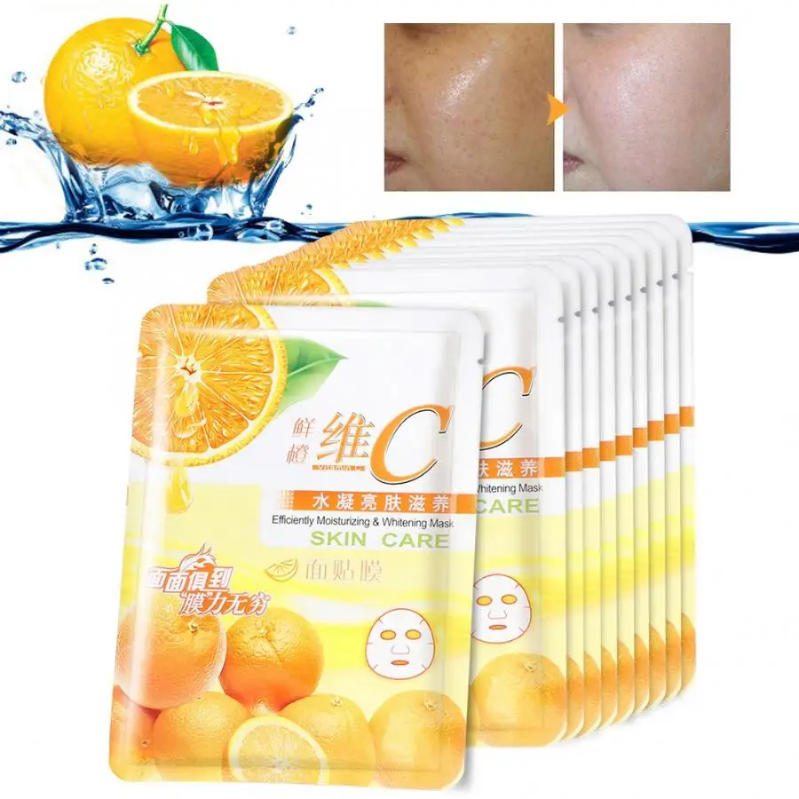 

10Pcs Vitamin C Deep Moisturizing Mask Hydrating Oil Control Shrink Pores