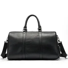 Дорожная сумка из натуральной кожи для мужчин и женщин, большая спортивная сумка, Большая вместительная спортивная сумка, сумка на плечо, путешествие на выходные, большая сумка