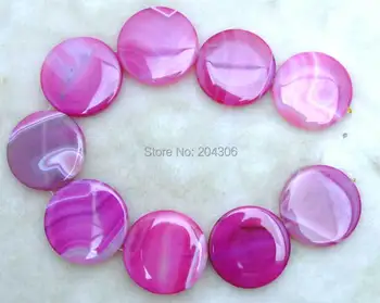 

Big 40-45mm Red round coin stripe Stone Beads strand 14"-los117