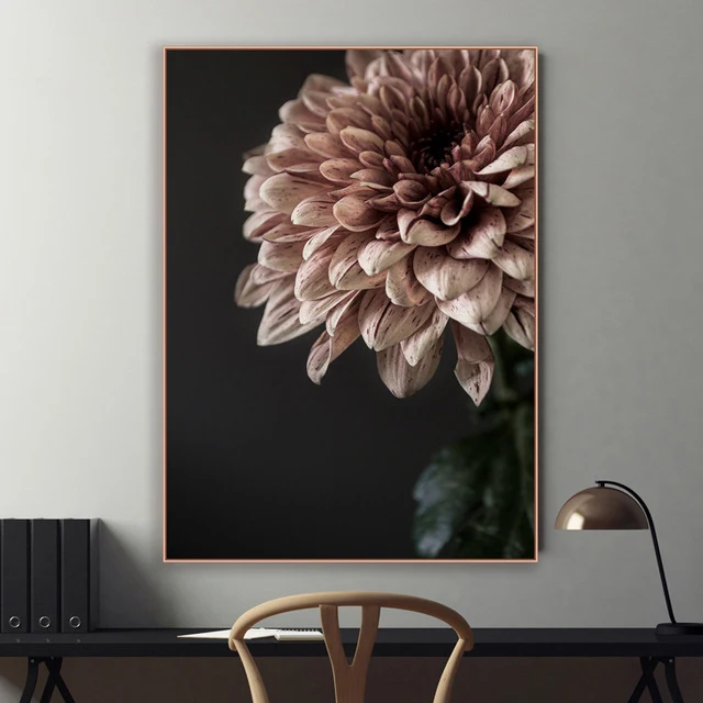 

Black Flowers Wall Pictures Wall Art Canvas Painting Chrysanthemum Canvas Art Print Home Decor Posters And Prints Unframed