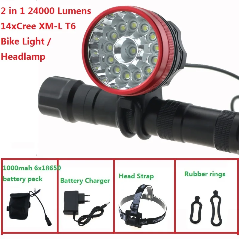 24000 люмен велосипедный шлем велосипедные фары 14x Cree XM L T6 светодиодные налобный