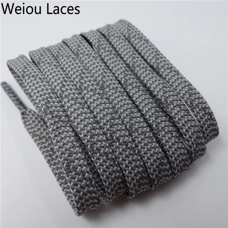 Weiou 7mm Premium Polyester Pattern Flat Shoelaces Eco-Friendly Sneaker Spider Web Pattern Shoe Laces For Running boots Uncaged