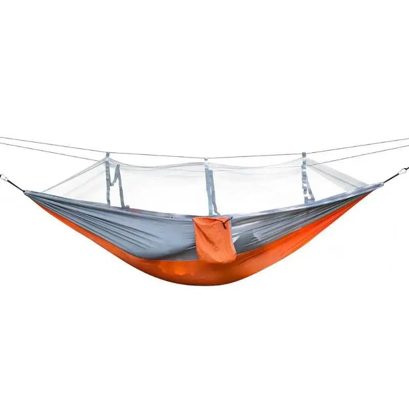 2 Persons Use Large Outdoor Hammock Mosquito Net Camping Hanging Sleeping Bed Swing High Strength Home Garden Hanging Bed - Цвет: Оранжевый