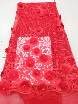 

The latest hand-embroidered lace high quality 3D applique lace fabric, bridal beads and gem lace fabric for the dress yz08-02.