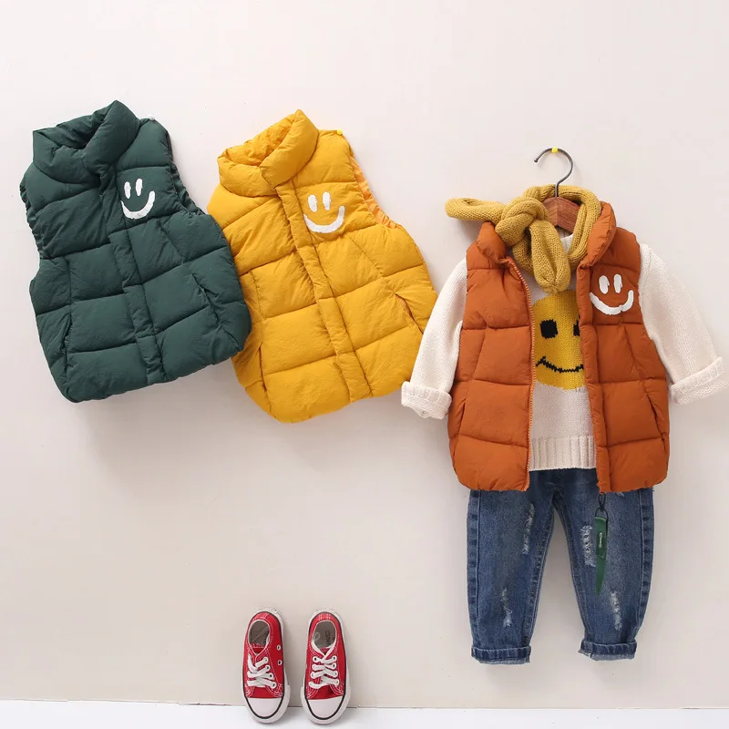 Baby Girl Vest For Boys Winter Warm Duck Down Vest Jackets Turtleneck Cartoon Toddler Boy Vest