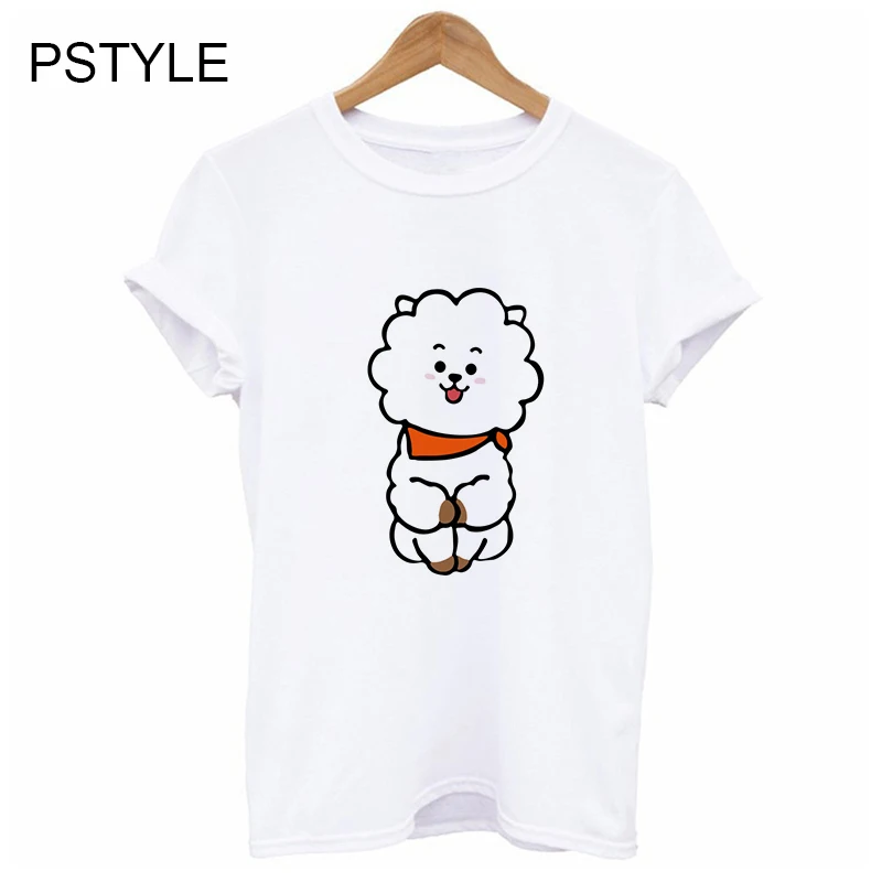 

Summer Women's T Shirt Korean Kpop Style Print Tees Female LOVE YOURSELF Short Sleeve Bangtan Boy T-shirts for Fans Tops