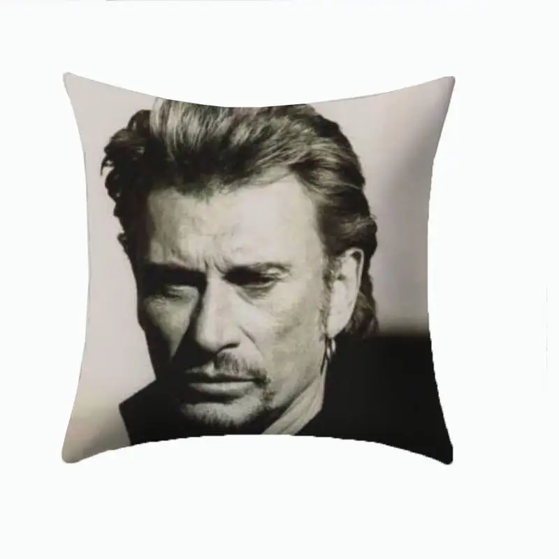 جوني Hallyday كيس وسادة 45*45 كيس وسادة s قدح برسم يدوي طباعة الاريكة البوليستر سيارة غطاء وسادة المنزل الجملة دروبشيبينغ
