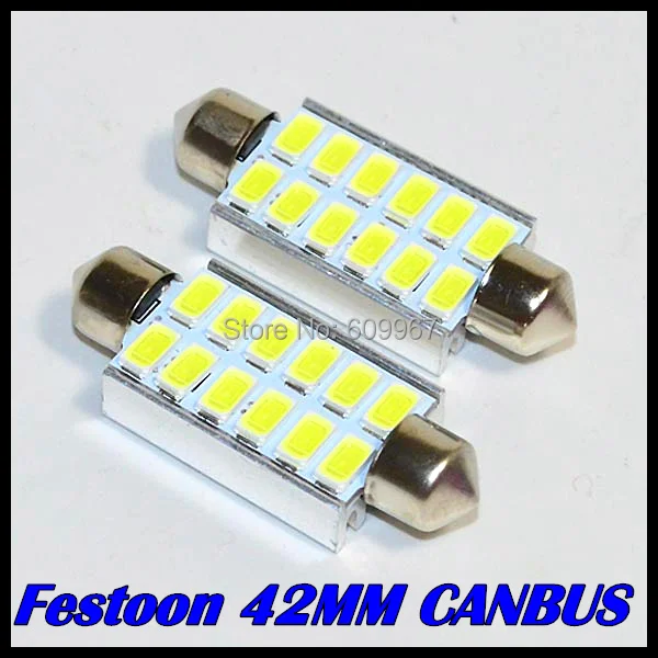 

4PCS/Lot festoon 42mm smd 12LED Canbus Error Light Bulbs C5W led 5630 5730 12SMD Festoon Interior Dome Light Lamp Bulb For Car