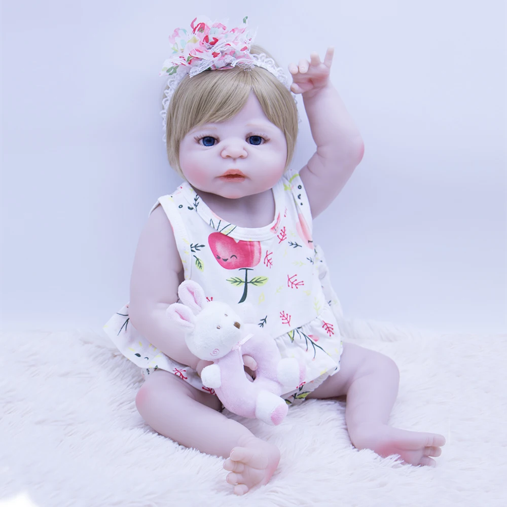 

DOLLMAI 55cm full Body Silicone Reborn Baby Dolls Play House toy Lifelike Newborn Sleeping Babies bebe girl Reborn Doll gift