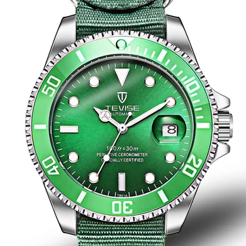 

TEVISE Mechanical Watch Men Automatic Stainless Steel Waterproof Men Wristwatch Nylon Belt Luxury Classical Automatic Watch