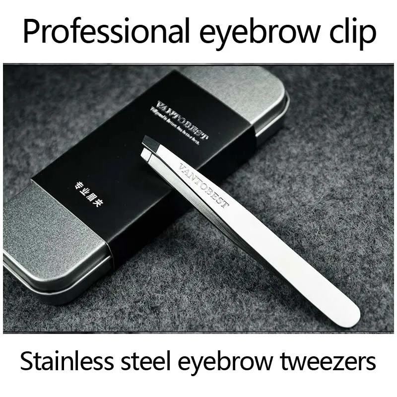 

Professional stainless steel eyebrow pliers oblique eyebrow clip facial beauty makeup appliances