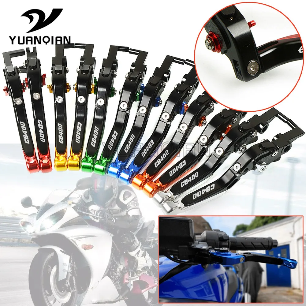 

Moto Adjustable Clutch Brake Levers For Honda CB 400 CB400 1996 96 Motorcycle Folding Extendable CNC Aluminum