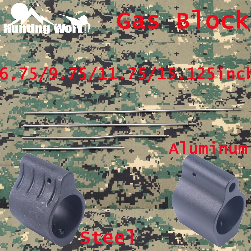 

Tactical Steel Aluminum Gas Block Tube 0.75 Inch Dia for Huning Micro Rifle Gas Block Roll Pin 5.56 223 M4 AR15 Rifle Accessory