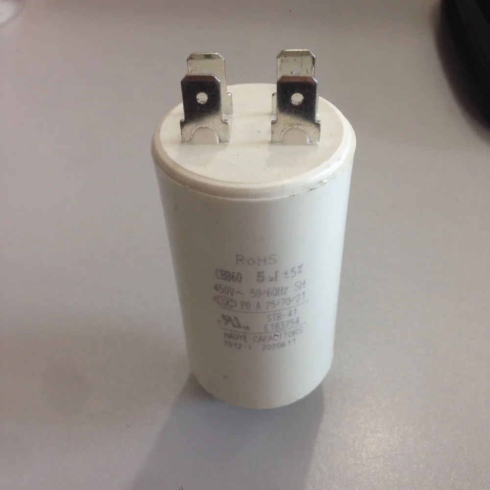 AC450V5uF8mmThreadWashingMachineMotorRunStartingCapacitor