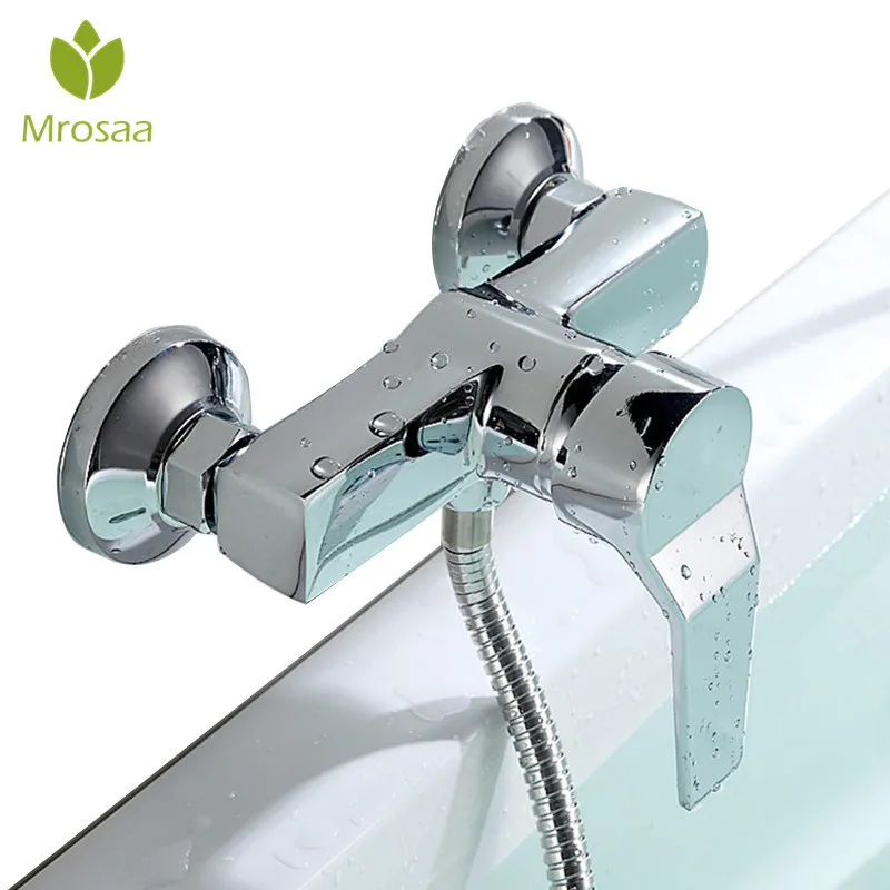 

Mrosaa Wall Mounted Bathtub Faucet Waterfall Bath Faucet Zinc Alloy Chrome Finish Bath Shower Mixer Hot and Cold Water Mixer