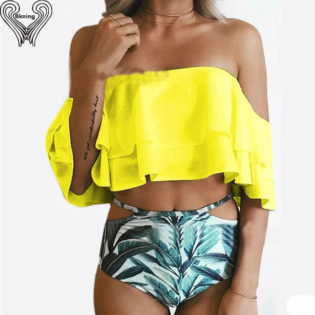 Special Offers Plus Size Off The Shoulder Bikini Set Ruffle Bikinis 2019 Print Swimwear High Waist Swimsuits Padded Bahing Suit Beach Badpak Special Offers Plus Size Off The Shoulder Bikini Set Ruffle Bikinis 2019 Print Swimwear High Waist Swimsuits Padded Bahing Suit Beach Badpak
