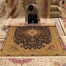 Yilong 6'x9' Vantage ручной работы бежевый ковер для гостиной персидские шелковые коврики для продажи(QZT04A6x9