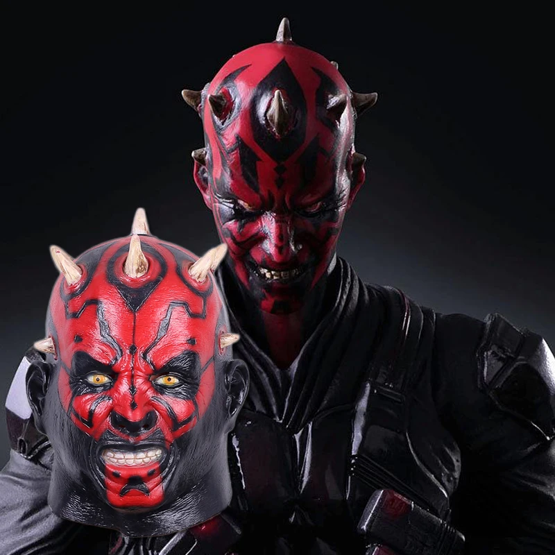 

Latex Star Wars Movie Darth Maul Mask Full Head Scary Horror Halloween Head Mask For Costume Cosplay Party Ball Fancy Dress