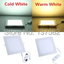 20 штук ультра яркая 3 Вт, 6 Вт, 9 Вт, 12 Вт, 15 Вт, 25 Вт Встраиваемый светодиодный потолочный Светильник направленного света квадратный Панель светильник Светодиодная панельная лампочка лампа светильник
