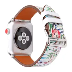 Цветочный узор дизайн для Apple watch группа correa aple часы мм 42 мм 38 iwatch 3 2 1 кожаный ремешок браслет наручные Ремешки для наручных часов