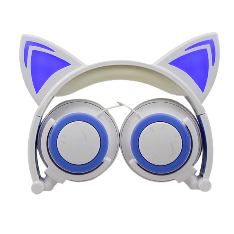 

LIMSON Headset Cat Ear Kids Earphone Headband Flashing Growing Foldable Cute Animal Headphones for Boys and Girls on Ear Gifts
