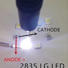 1200 шт./лот для LG SMD светодиодный 3528 2835 1 Вт 3 в холодный белый для ТВ/ЖК-подсветка