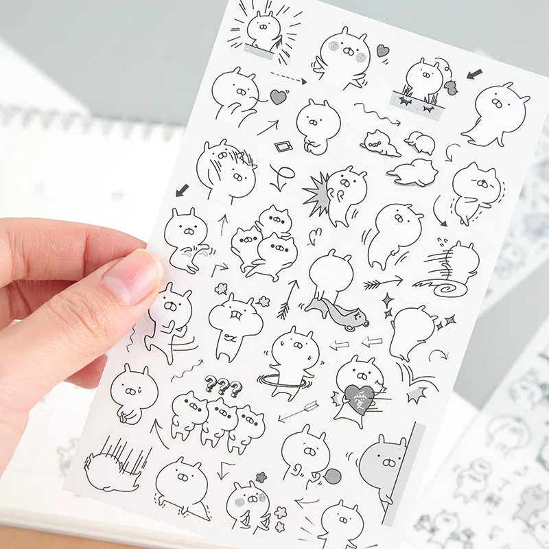 

AAGU 6PCS Super Rabbit Adhesive Stickers Scrapbooking Halloween Christmas Stickers Stationery /Bullet Journal Sticker