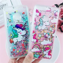 ФОТО honor7a unicorn liquid case on for huawei honor 7a pro cases for coque huawei y6 2018 case dynamic glitter soft tpu phone cover
