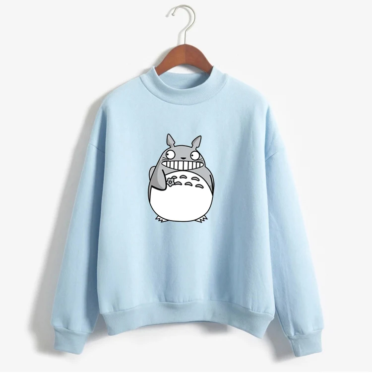  Lovely Cartoon Totoro Hoodies Female Kawaii Sleeved Women Sweatshirts Leisure Sudaderas Mujer 2017 