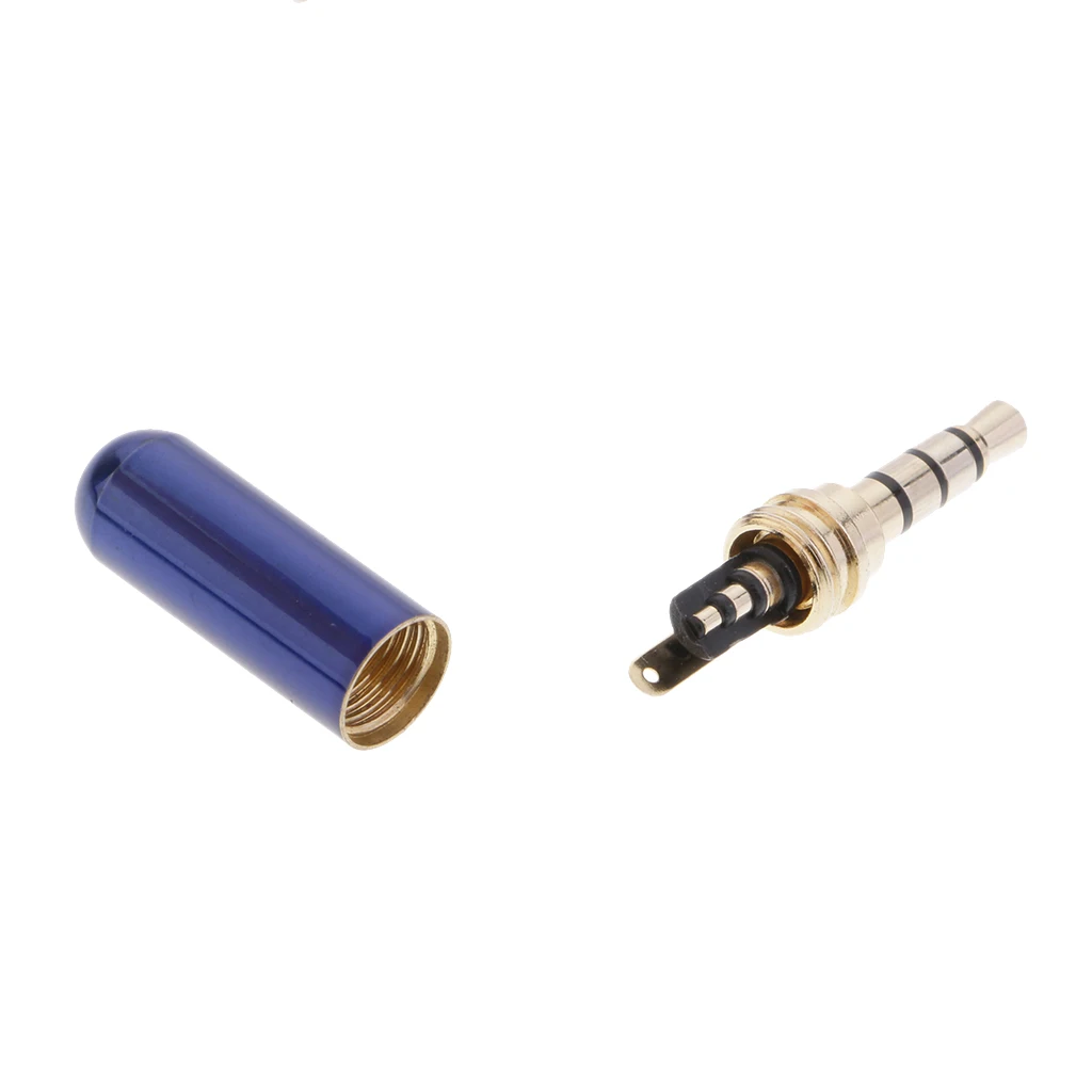 4 Pole 3.5mm Male Repair headphone Jack Audio Soldering Headset Connector DIY Metal Plated Solder Wire Connector