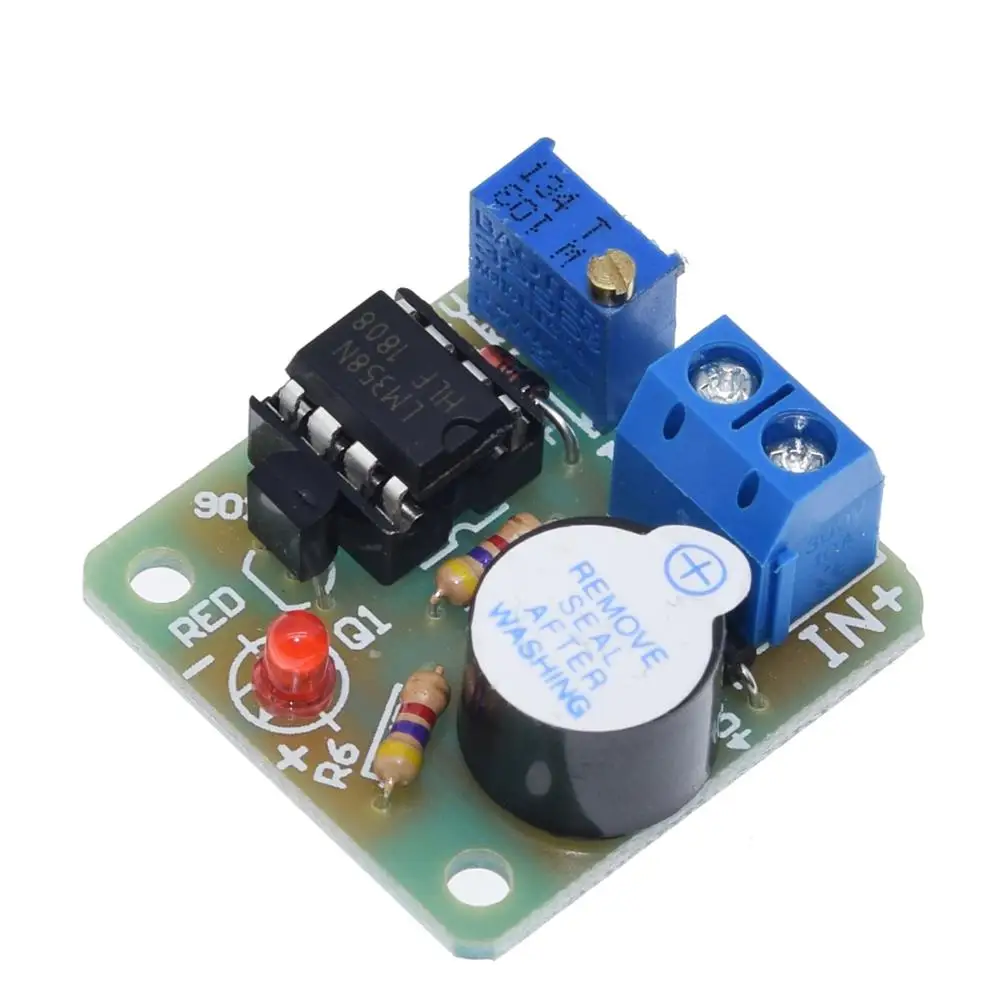 12V LM358 аккумулятор звук светильник Сигнализация доска зуммер предупреждения над