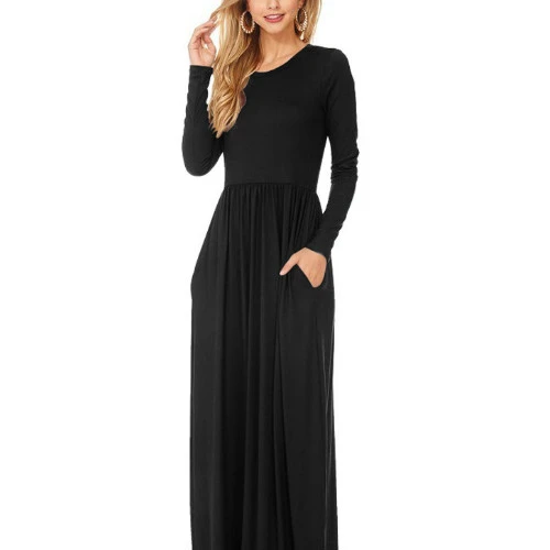 green and black maxi dress