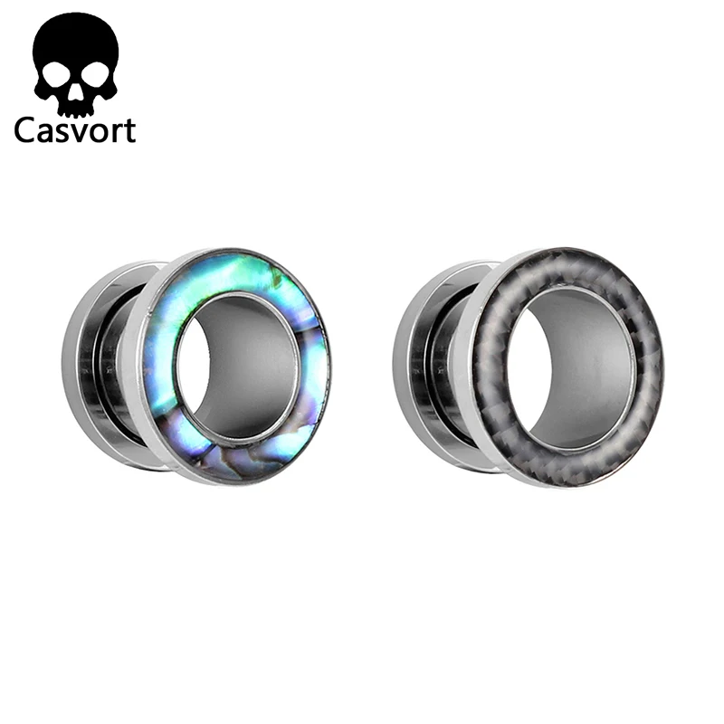 

Casvort Screw Ear Epoxy Tunnel Plug Piercing Ring Expander Studs Stretchers Fashion Body Piercing Jewelry Earrings Gift