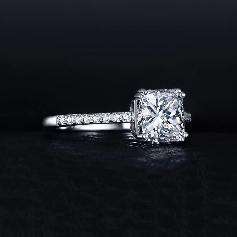 Jewelrypalace прекрасный 0.2ct Обручение пасьянс кольцо из натуральной 925 серебро родием ювелирных изделий для девочек