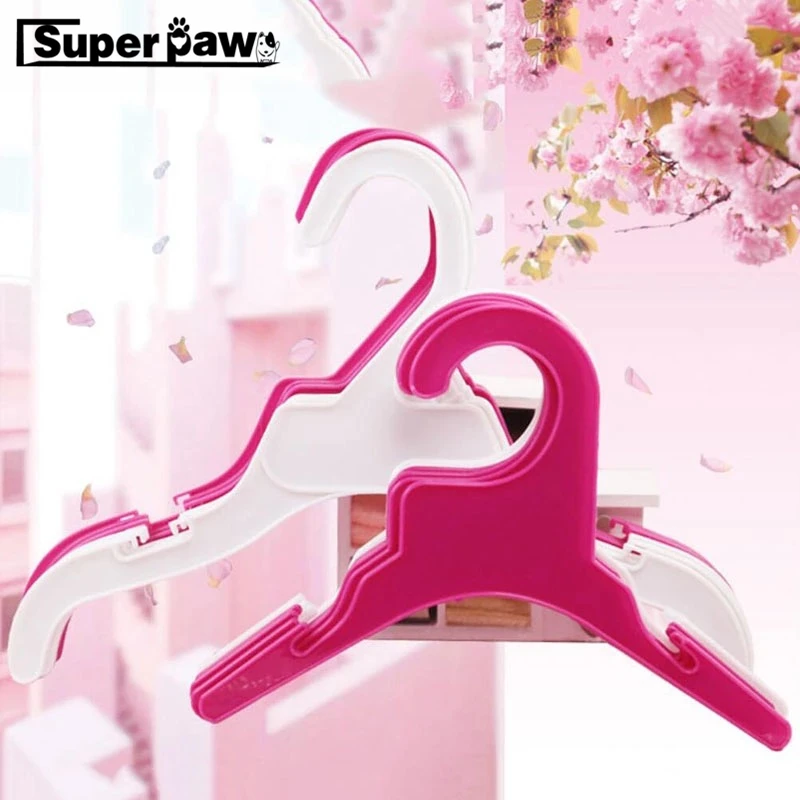 5pcs/set Plastic Tough Pet Dog Puppy Cat Clothes Clothing Rack Hanger