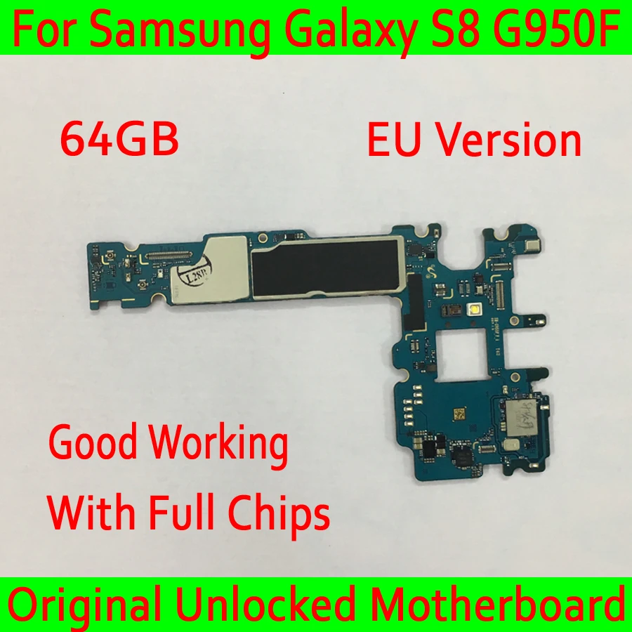 

For Samsung Galaxy S8 G950F Original unlocked Motherboard with Android System, EU Version for Galaxy S8 G950F Mainboard 64GB