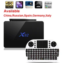 X92 Android 6.0 TV Box Max 3GB/32GB X92 Amlogic S912 Octa Core 5G Wifi 4K Smart Set Top Box BT 3D HD Media player PK X96 A95X