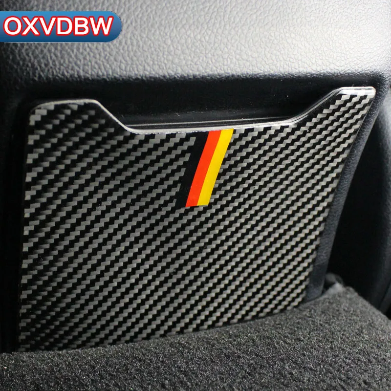 

For Mercedes C Class W205 Carbon Fiber Rear Armrest Storage Box Panel Cover Trim Sticker C180 C200 GLC Interior Accessories