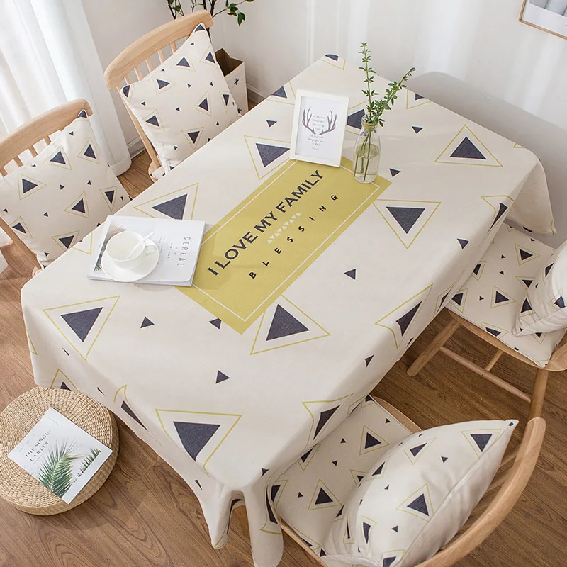 

Nordic Simple Printed Geometric Tablecloth Cotton Linen Tablecloth Restaurant Party Home Decoration Table Cloth Home Textiles